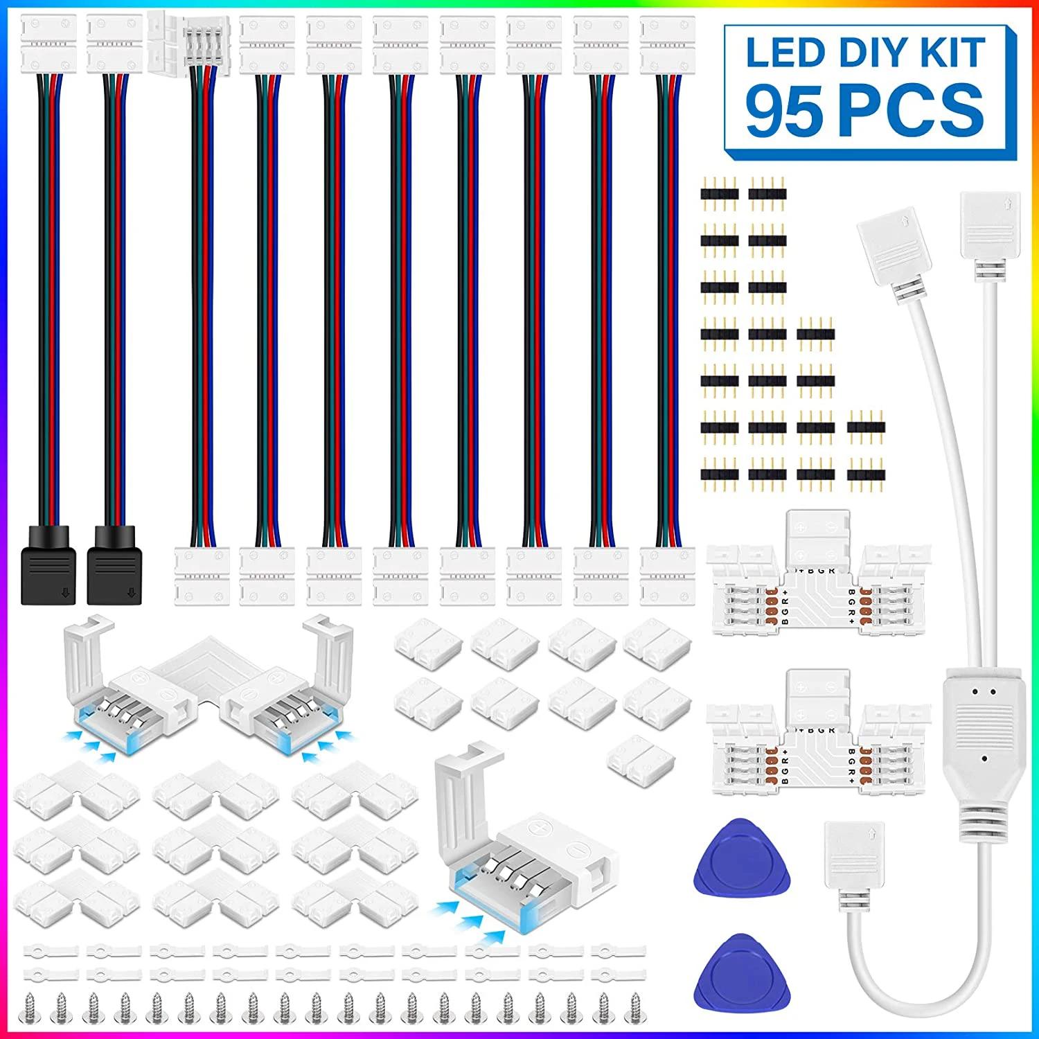 5050 RGB LED Ʈ  Ŀ ŰƮ, T/L  Ʈ  Ʈ Ŭ, ̾  ͹̳ ö̽ LED Ʈ, 4 